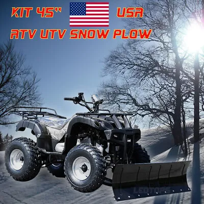 Fit  ATV UTV Truck Pickup Snow Plow Adjustable 45  Steel Push Blade Universal • $351.49