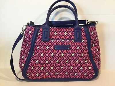 Vera Bradley Trapeze Satchel Handbag + X/Strap Katalina Pink Diamonds Geometric • $24