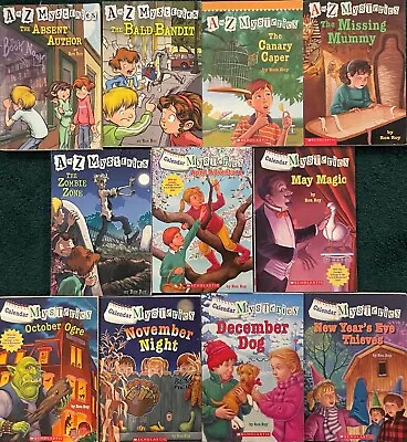 Lot Of 11 A To Z Mysteries/calendar Mysteries Chapter Books By Ron Roy • $11.53