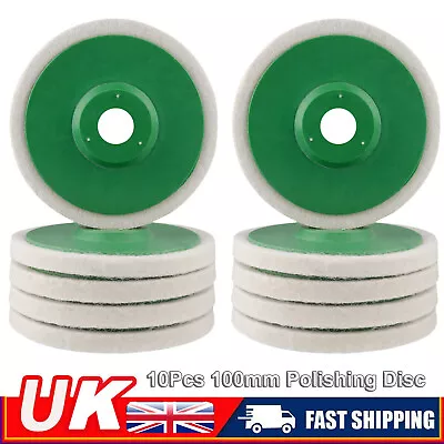 10PCS Round Wool Buffing Pad Polishing Wheel Felt Buffer Disc For Angle Grinder • £10.59