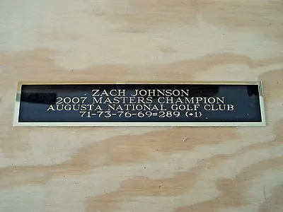 Zach Johnson 2007 Masters Champ Nameplate For A Golf Ball Or Flag Case 1.25 X 6 • $6.50