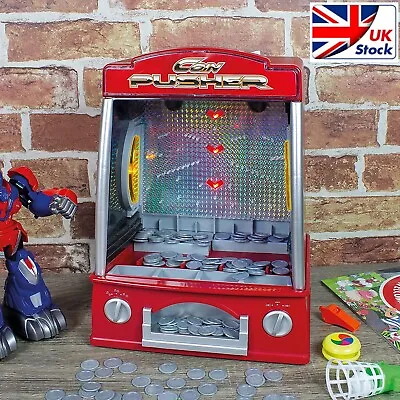 Global Gizmos Arcade Coin Pusher Game Machine ~ Novelty Fairground ~ Kids • £55.99