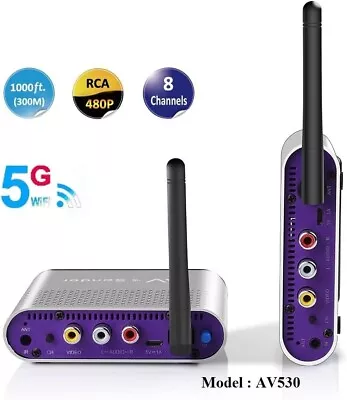 8 Channel Video & Audio Transmitter & Receiver For Streaming Cable • £60.39