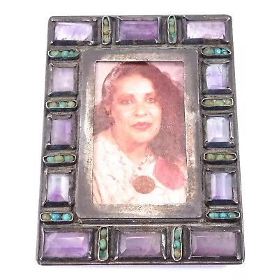 Sterling Silver Picture Frame Matl Ricardo Salas Amethyst Turquoise  • $650