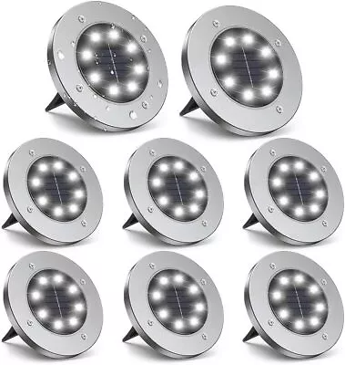 8 Pack Solar In Ground Lights Outdoor Buried Disk LED Light Lawn Pathway Garden • $15.89