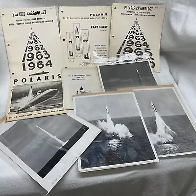 Polaris Missle U.S. Navy Weapon System Fact Sheet/Photos Lot 9 • $250