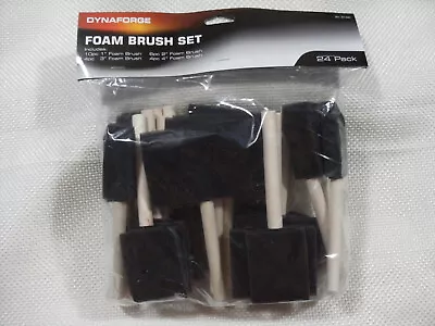$11.95 • Buy Dynaforge 24 Piece Foam Brush Set Wood Handles 1 , 2 , 3  & 4  See Description