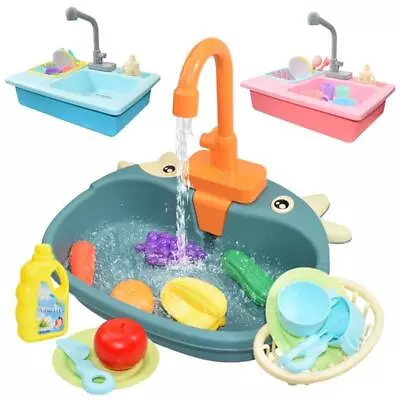 Mini Kitchen Simulation Electric Dishwasher Sink Safe Toys Food Pretend Play 2+ • $24.99