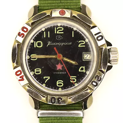 Vintage Soviet Watch VOSTOK  KOMANDIRSKIE  (COMMANDER) MO USSR 2416 • $37.99
