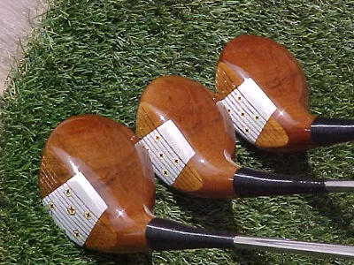 PERSIMMON WOODS Macgregor MTW2 Golf Clubs Set Driver 3 4 Steel Face & New Grips • $135