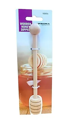 HONEY DIPPER Wooden Spoon Server Drizzler Honey Pot New Kitchen Utensil Dripper • £2.95