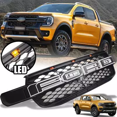 Front Grille Amber LED Logo Black White Edge For Ford Ranger Next Gen Wildtrak • $330