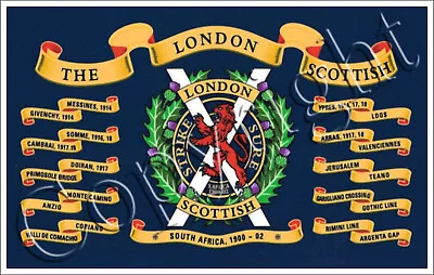 London Scottish Regiment Battle Honours Veterans Fridge Magnet • £3.50