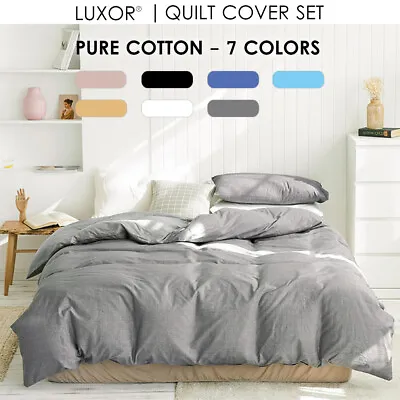 $39 • Buy 100% Cotton Percale All Size 1000TC Bed Quilt Duvet Doona Cover Set  Bedding 