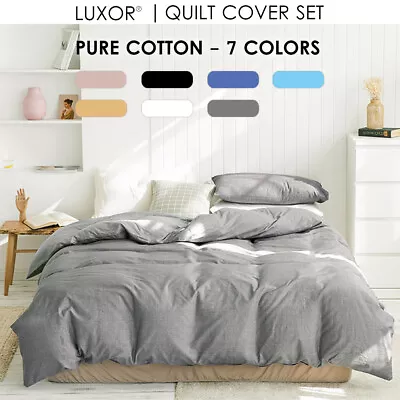$39 • Buy 100% Cotton Percale All Size 1000TC Bed Quilt Duvet Doona Cover Set  Bedding