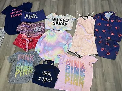 13 Victoria Secret Pink Women’s Trendy Logo Pajama Lot Shorts Tops Sets • $29.99