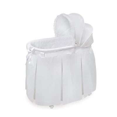$80.11 • Buy Badger Basket Wishes Oval Bassinet - Full Length Skirt White