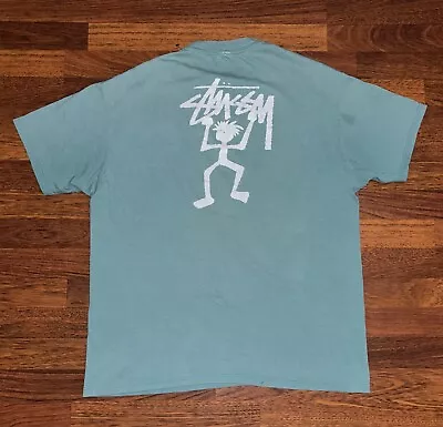 Vintage 90s Stussy Shadowman Double Sided T-Shirt Men's Sz XL Original Bootleg • $59.99