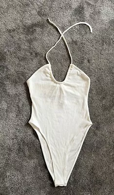 XS White Tie Back Brand New Halter Neck Bodysuit • £2.49