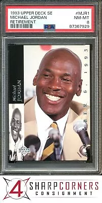 1993 Upper Deck Se #mjr1 Michael Jordan Hof Retirement Psa 8 • $0.99