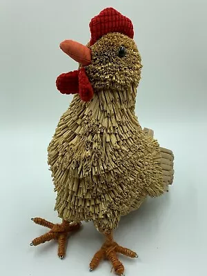 Vintage Straw Rooster 35 Cm Country Style Display Figurine Easter Decoration • $15