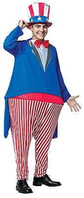 Uncle Sam Hoopster Adult Costume Patriotic America July 4th Red White Blue • $47.95