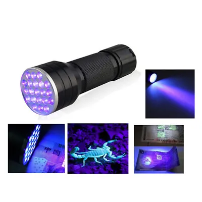 UV Ultra Violet 21 LED Flashlight Mini Blacklight Aluminum Torch Light Lamp VhGB • $7