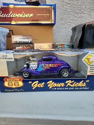 ERTL Route 66 Original Toy Company 1:18 Purple 1932 Ford 3-Window DENTED BLISTER • $65