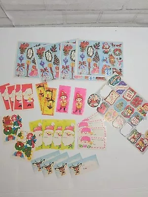 100+ Lot Vtg Mcm Christmas Gift Tags & Gummed Seals Kitsch Diecuts Unused Craft  • $19.99