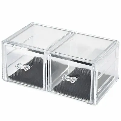 Cosmetic Makeup Skincare Organiser Clear Acrylic Two-Drawer Vanity Organizer  • £9.99