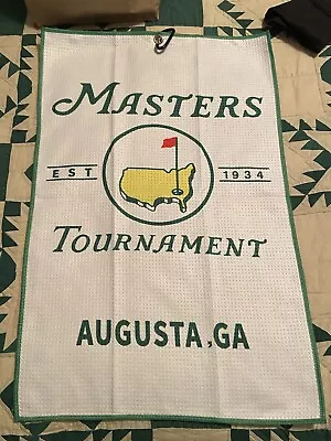 Masters Tournament Golf Towel Augusta With Bag Clip • $19.99