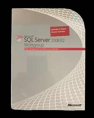 Microsoft SQL Server 2008 R2 Workgroup 5 CAL - Factory Sealed - A5K-02817 • $200