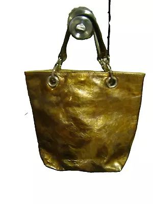 Gold Maurizio Taiuti Leather Handbag - Classy • $15