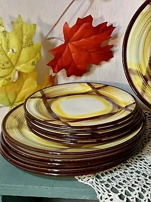 Vernonware Autumn Organdie USA Dinner-Salad Plates 9 1/2  & 7 1/2” Set Of 11 • $32.70