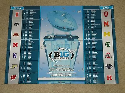 2015 Big Ten Football Poster *national Championship* Michigan State Spartans • $3.99