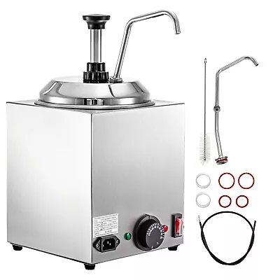 Nacho Cheese Dispenser W/Pump 2.6Qt Hot Fudge Caramel Warmer Stainless Steel • $169.99