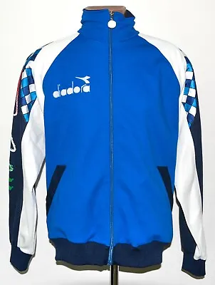 Italy 1990 Training Vintage Football Full Tracksuit Jacket+pants Diadora L • $256.56
