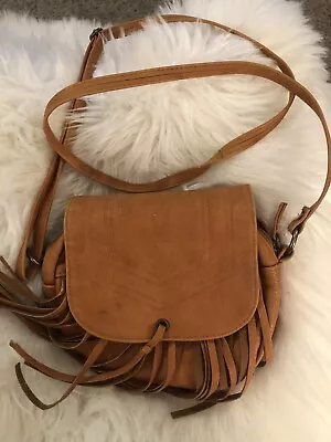 Vintage Brown Fringe Mossimo Messenger Type Tooled Crossbody Purse. KK • $11