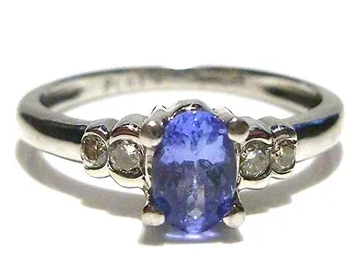 Rare Levian Platinum Oval Tanzanite & Diamond Womens Estate Ring Size 7 • £959.61