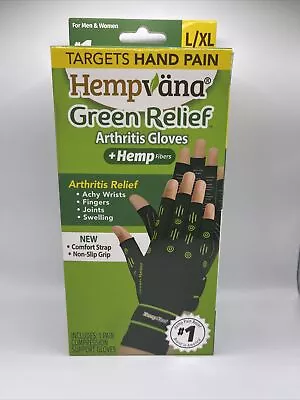 Hempvana Green Relief Arthritis Gloves + Hemp Fibers Size L/ Xl  See Details • $14.99