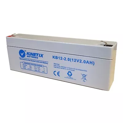 2 AH 12V Re-chargeable AGM Battery For ACCENTA Intruder Alarm System Back-up • £12.99