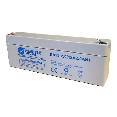 2 AH Battery For Security Alarm System Back-up VRLA AGM 2amp 12 Volt Standby  • £12.99