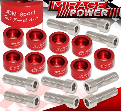 M8 JDM Engine Header Washer Hex Bolt Kit 9PCS Red For Honda Acura 4 CYL • $18.99