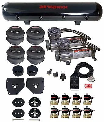 $999.88 • Buy Air Ride Suspension Kit 3/8  Valves Blk 7 Switch Bags Tank For 1963-72 Chevy C10