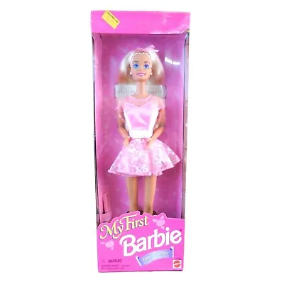 NEW Vintage Mattel My First Barbie Doll W/ Damaged Pink Box 1996 Easy To Dress • $26