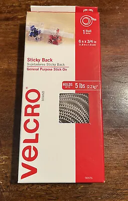 Sticky Back Self  Adhesive Hook & Loop Stick On Roll 6'x3/4  Holds Up To 5 Lbs. • $7.97