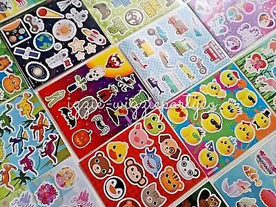 Kids Stickers Scrapbook Sticker Sheets Party Bag Fillers 20 Designs 1 - 50 Packs • £1.49