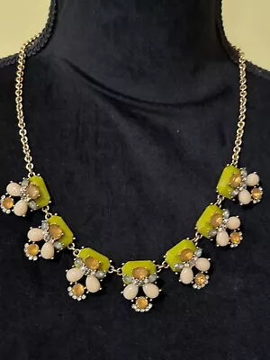 Ladies Vintage J.Crew Stylish/Fancy Colorful Necklace/Choker Gold Tone • $15.99