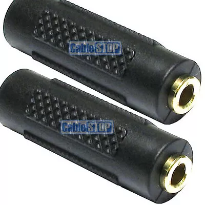 TWIN PACK - GOLD Audio Stereo 3.5mm Jack Female To Female Coupler Socket Adapter • £3.25