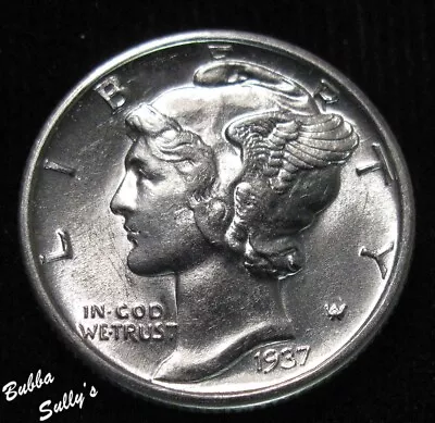 1937 D Mercury Dime ABOUT UNCIRCULATED ++ • $2.50